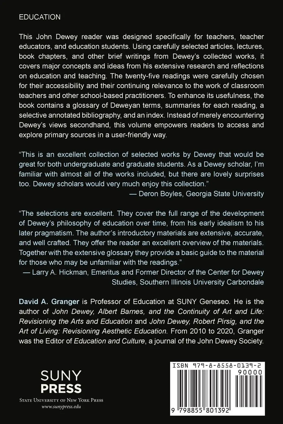 Rückseite: 9798855801392 | John Dewey | A Reader for Teachers and Education Students | Granger