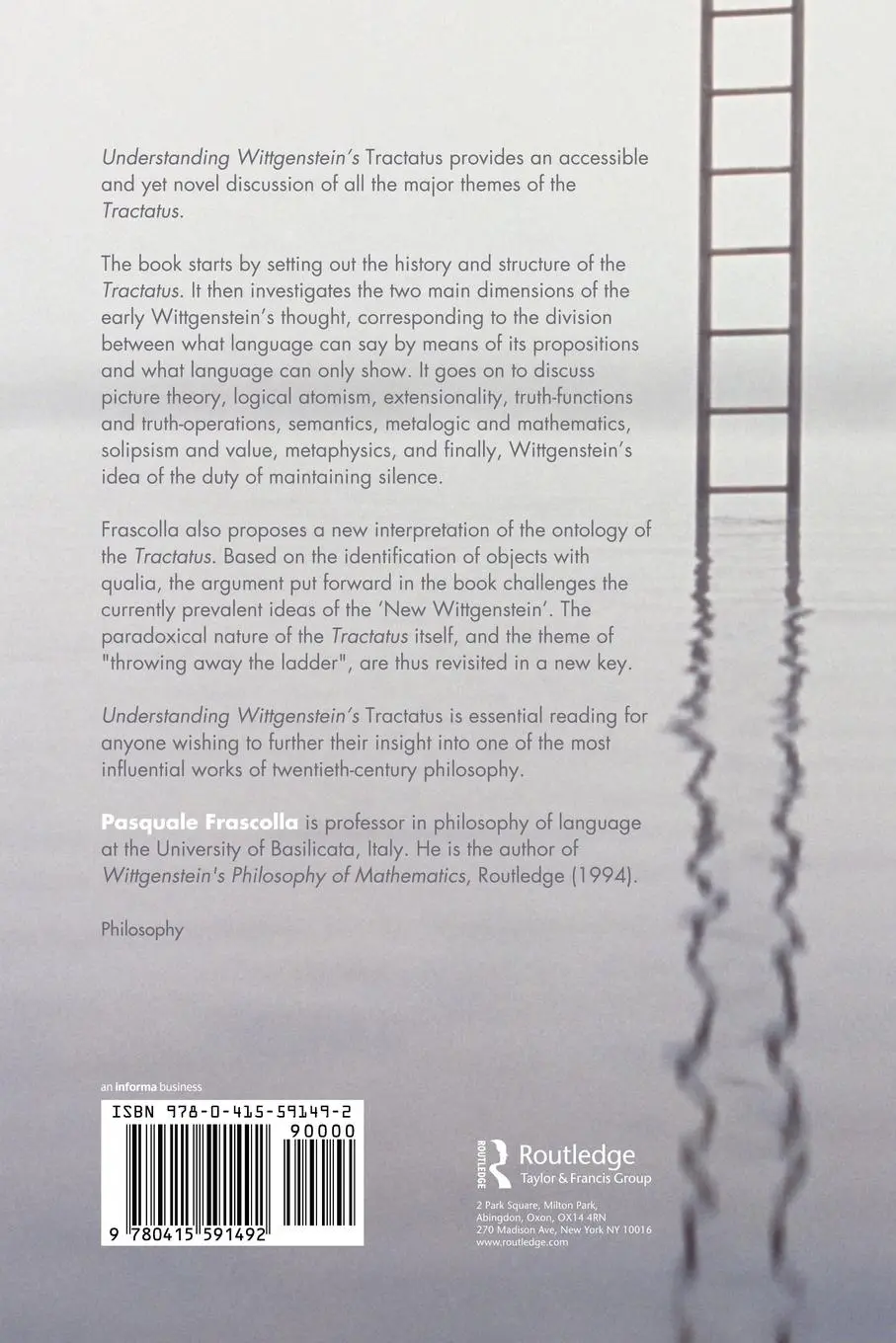 Rückseite: 9780415591492 | Understanding Wittgenstein's Tractatus | Pasquale Frascolla | Buch