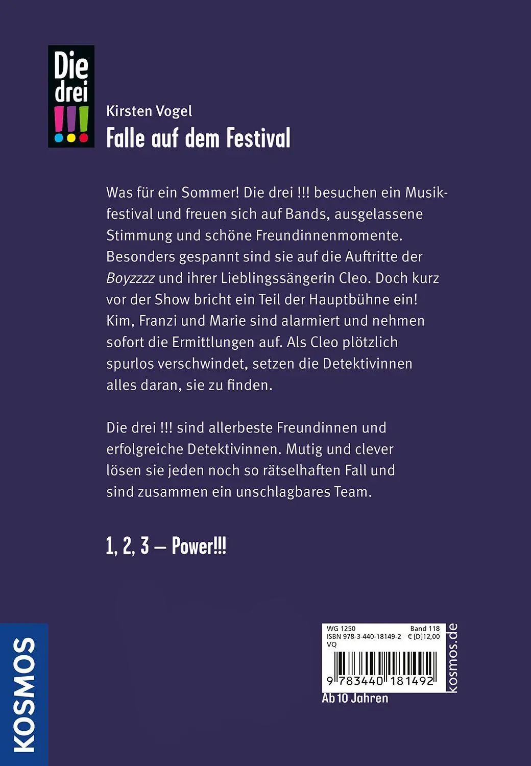 Bild: 9783440181492 | Die drei !!!, 118, Falle auf dem Festival | Kirsten Vogel | Buch