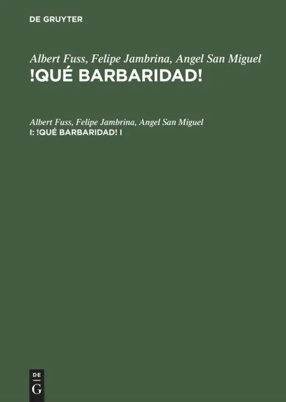 Cover: 9783484501492 | Albert Fuss; Felipe Jambrina; Angel San Miguel: !Qué barbaridad!. I