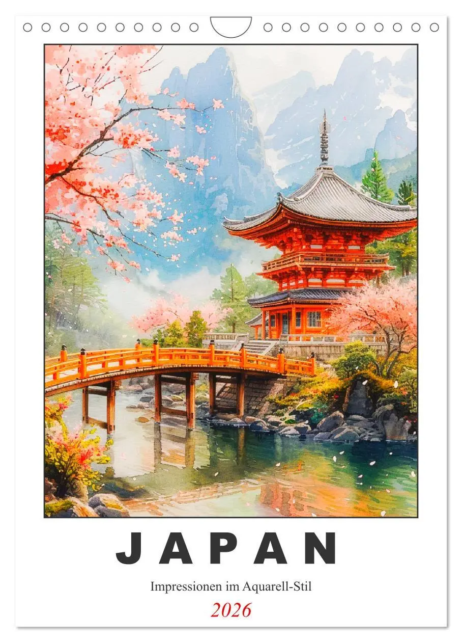 Cover: 9783516271492 | Japan. Impressionen im Aquarell-Stil (Wandkalender 2026 DIN A4...