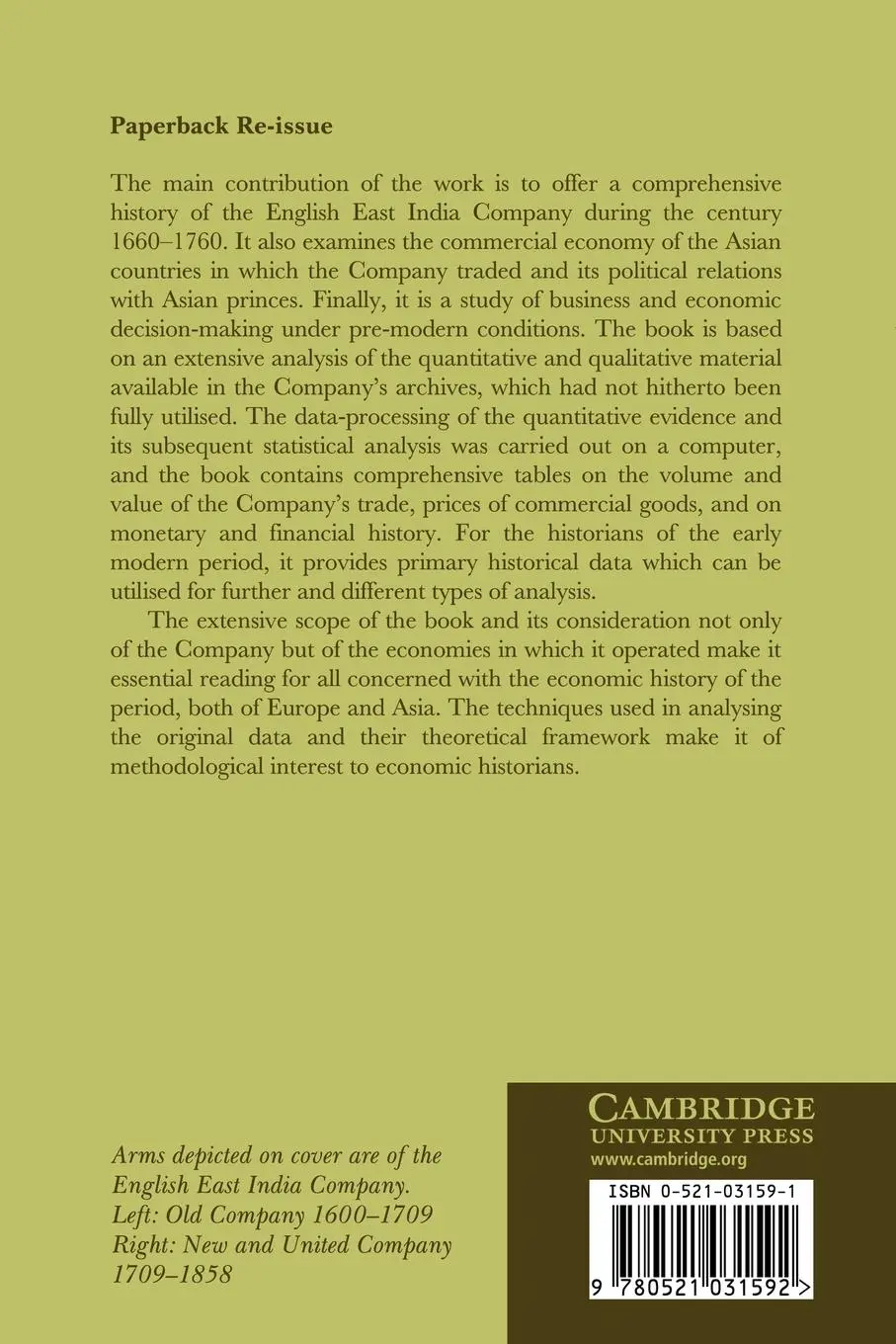 Rückseite: 9780521031592 | The Trading World of Asia and the English East India Company | Buch