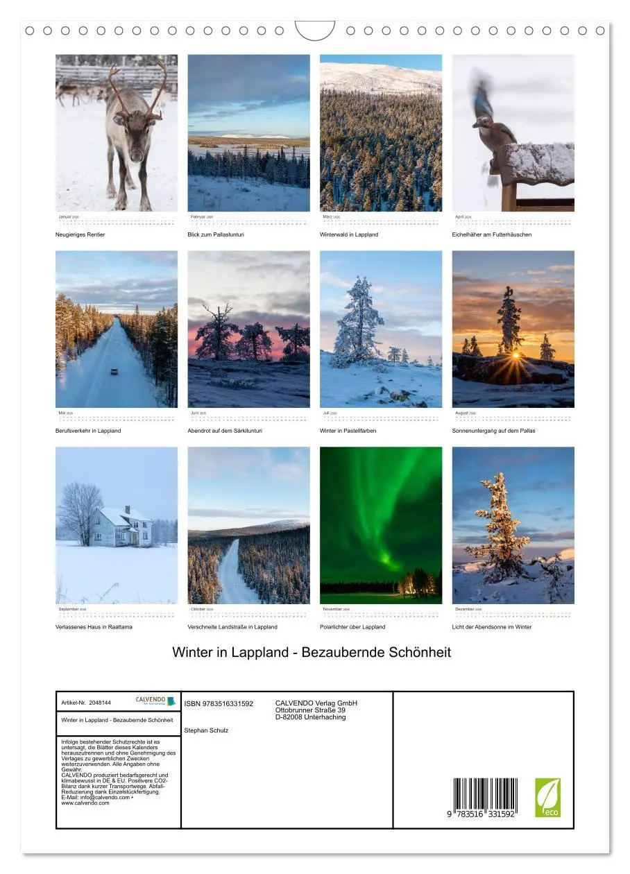 Bild: 9783516331592 | Winter in Lappland - Bezaubernde Schönheit (Wandkalender 2026 DIN...