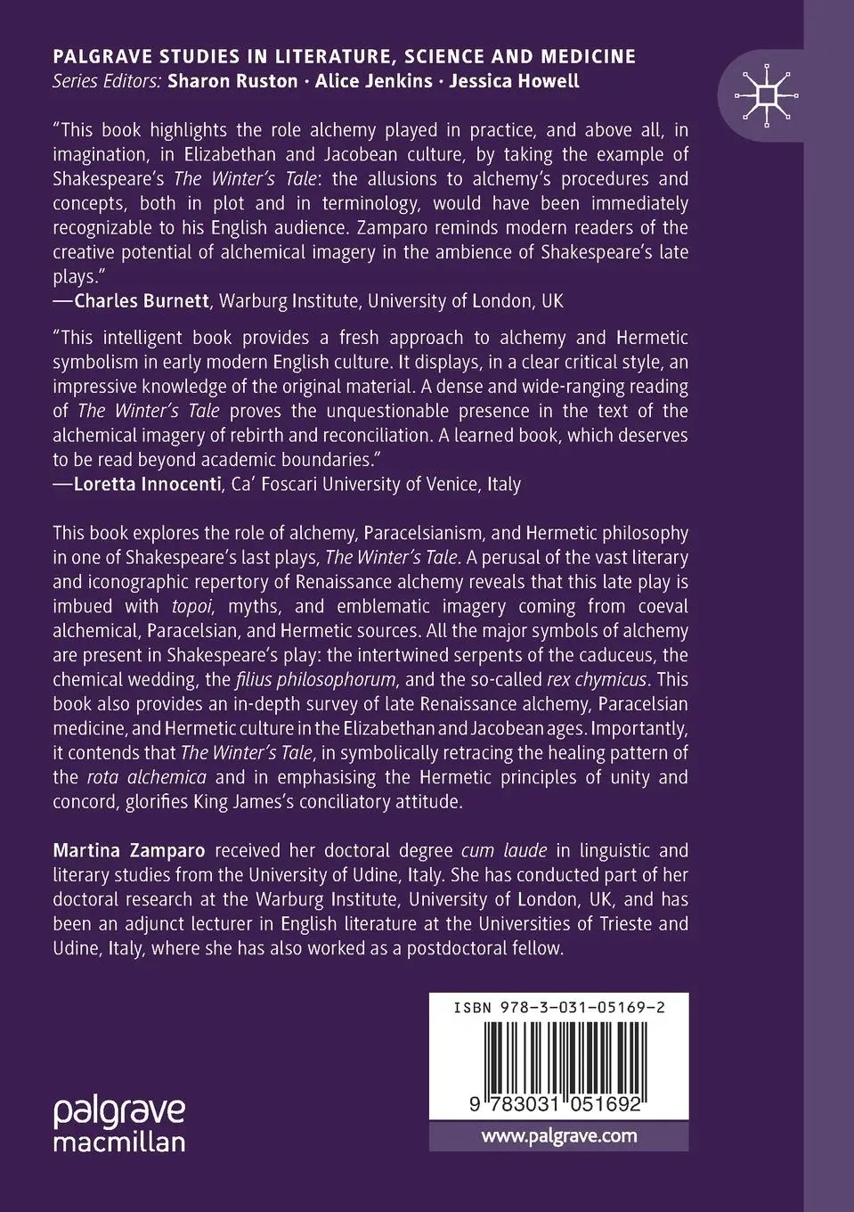 Rückseite: 9783031051692 | Alchemy, Paracelsianism, and Shakespeare's The Winter's Tale | Zamparo