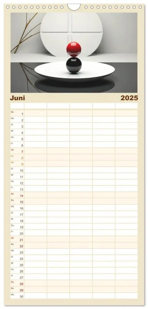 Bild: 9783457091692 | Familienplaner 2025 - Zen mit 5 Spalten (Wandkalender, 21 x 45 cm)...