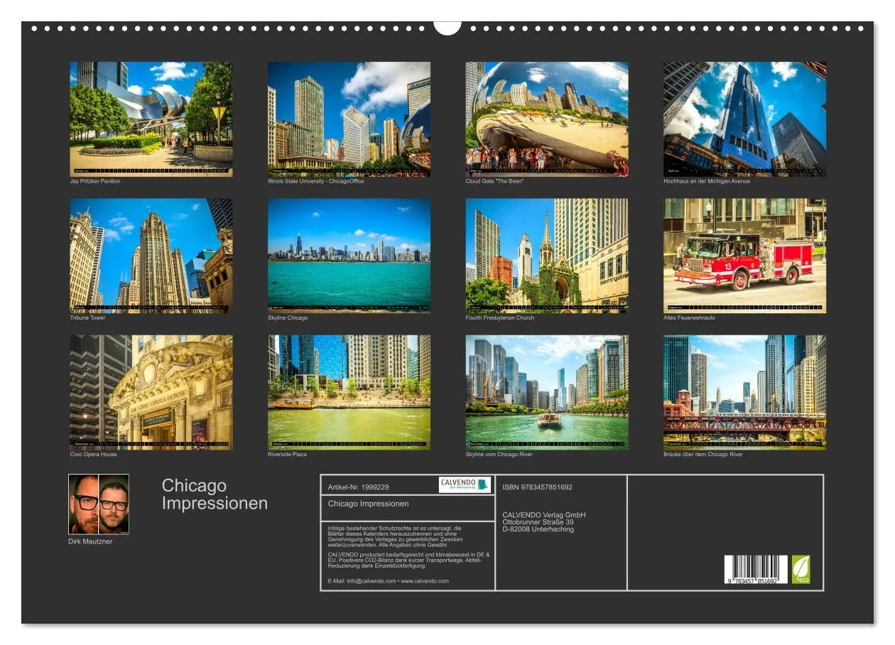 Bild: 9783457851692 | Chicago Impressionen (Wandkalender 2026 DIN A2 quer), CALVENDO...
