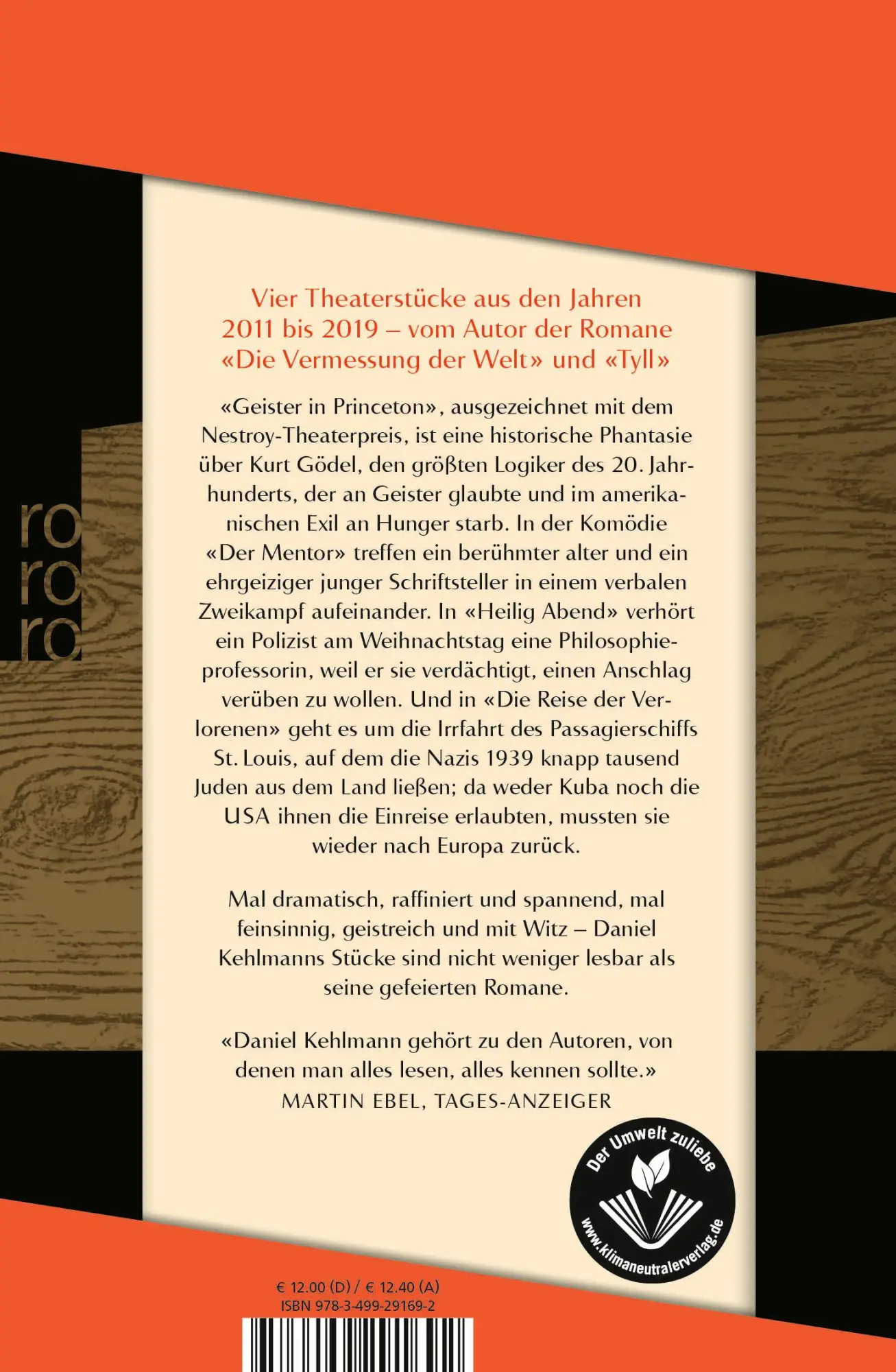 Rückseite: 9783499291692 | Vier Stücke | Daniel Kehlmann | Taschenbuch | 288 S. | Deutsch | 2021