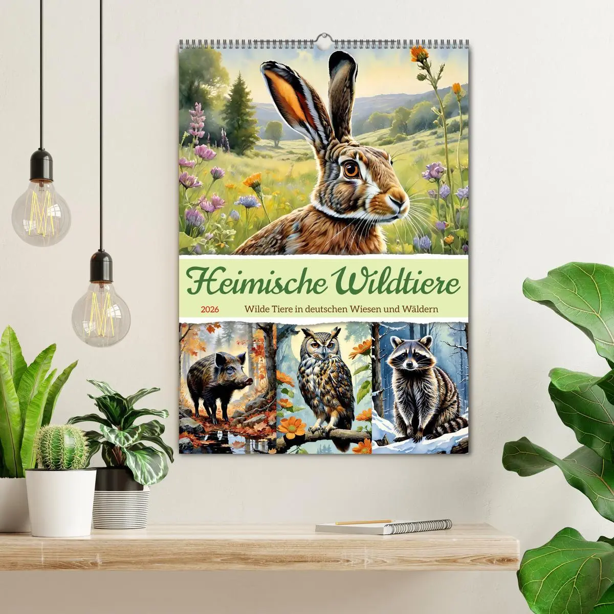 Bild: 9783516321692 | Heimische Wildtiere 2026 (Wandkalender 2026 DIN A2 hoch), CALVENDO...