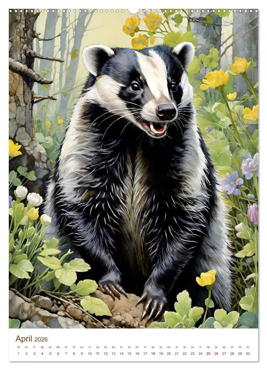 Bild: 9783516321692 | Heimische Wildtiere 2026 (Wandkalender 2026 DIN A2 hoch), CALVENDO...