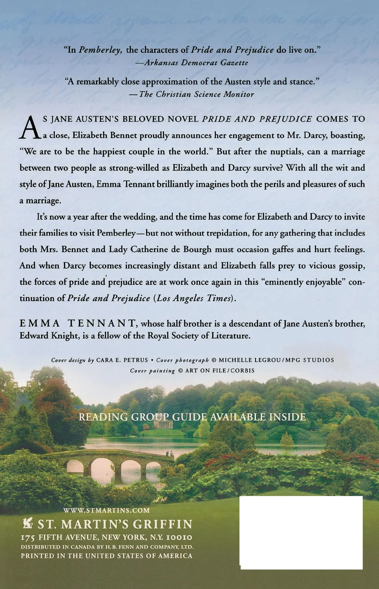 Rückseite: 9780312361792 | Pemberley | Or Pride and Prejudice Continued | Emma Tennant | Buch