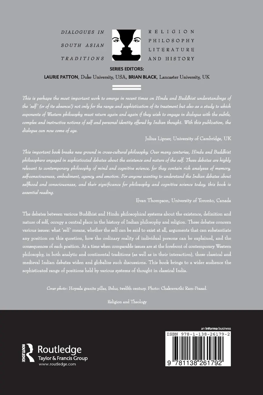 Rückseite: 9781138261792 | Hindu and Buddhist Ideas in Dialogue | Self and No-Self | Taschenbuch