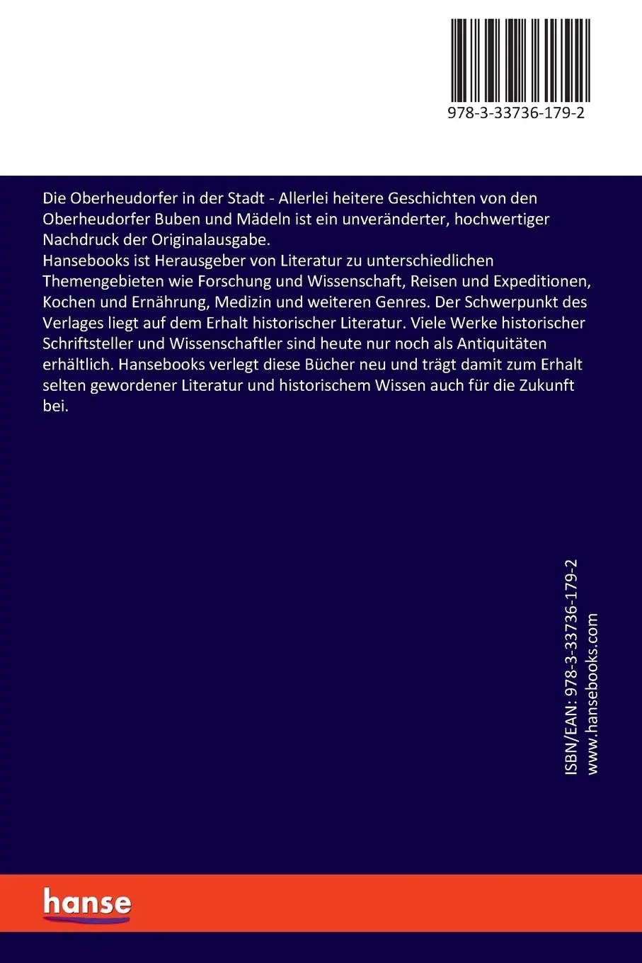 Rückseite: 9783337361792 | Die Oberheudorfer in der Stadt | Josephine Siebe | Taschenbuch | 2018