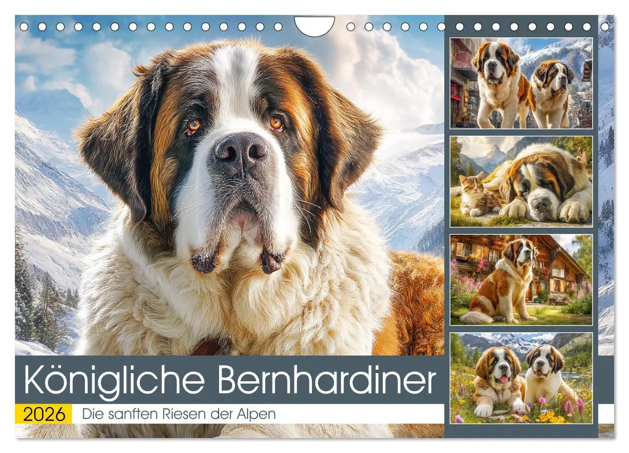 Cover: 9783457461792 | Königliche Bernhardiner. Die sanften Riesen der Alpen (Wandkalender...