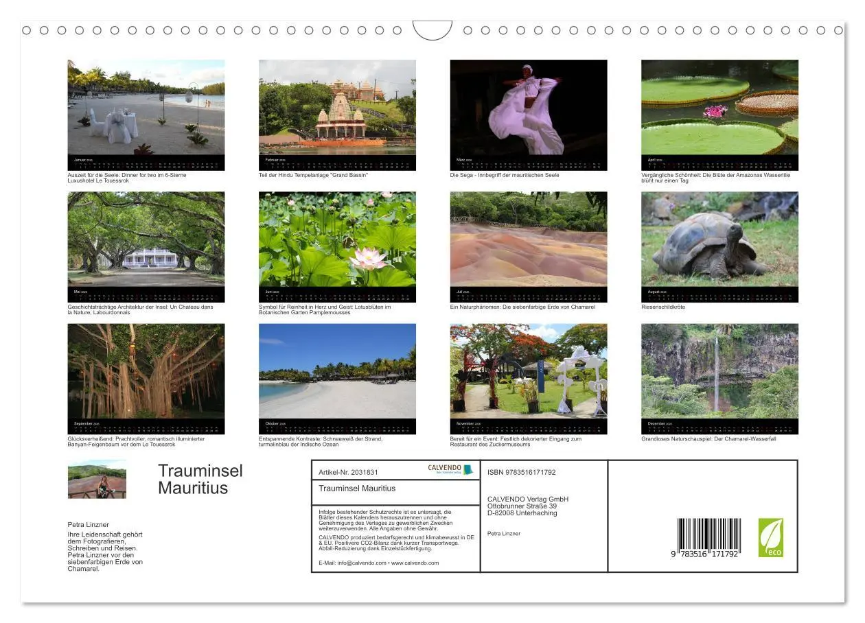 Bild: 9783516171792 | Trauminsel Mauritius (Wandkalender 2026 DIN A3 quer), CALVENDO...