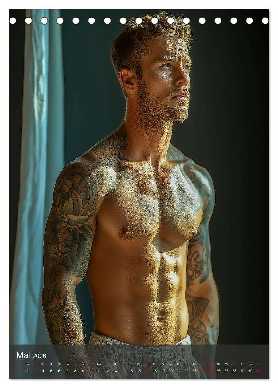 Bild: 9783516241792 | SEXY MÄNNER - Muskeln im Männerkalender (Tischkalender 2026 DIN A5...