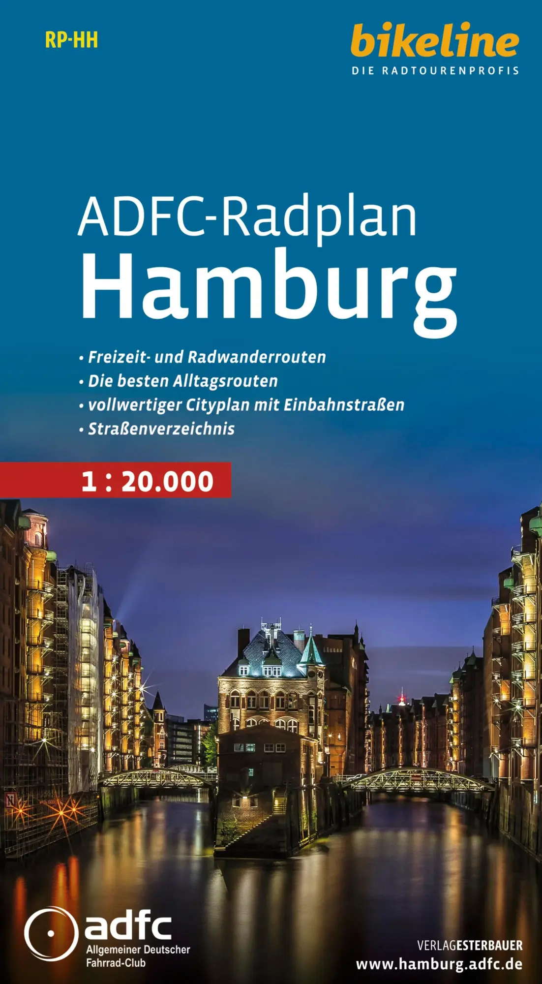 Cover: 9783711101792 | ADFC-Radplan Hamburg | 1:20.000 | Esterbauer Verlag | (Land-)Karte