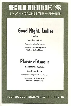 Cover: 9990090851792 | Good Night Ladies und Plaisir d'amour: für Salonorchester