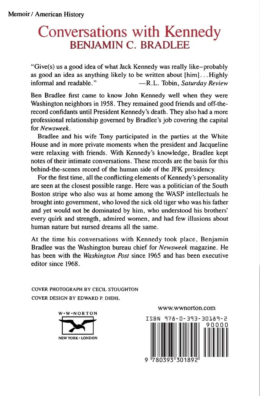 Rückseite: 9780393301892 | Conversations with Kennedy | Benjamin Bradlee | Taschenbuch | Englisch