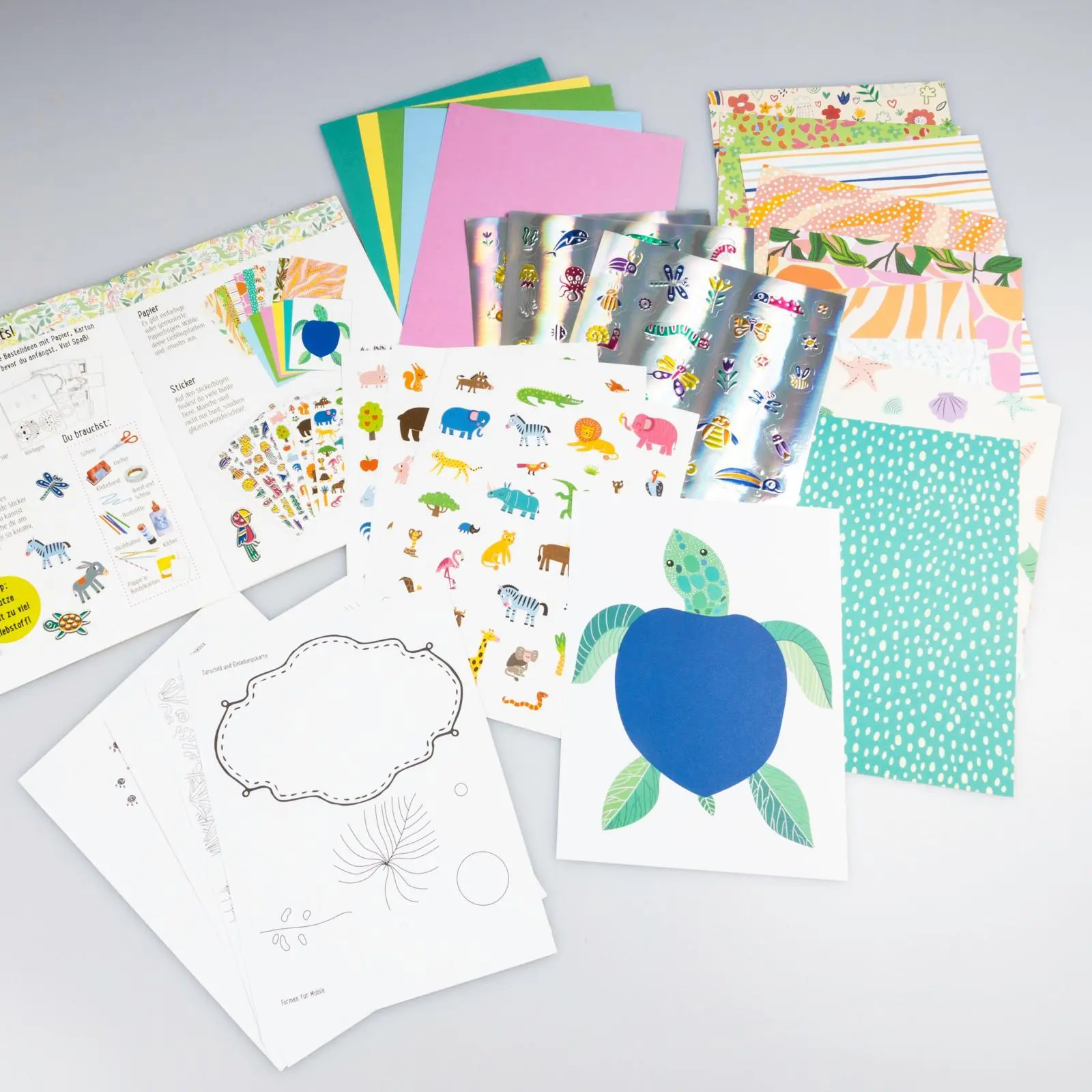Bild: 9783551191892 | Bastelset für Kinder: Sticker-Bastelset: Glitzer-Tiere | Anton Poitier