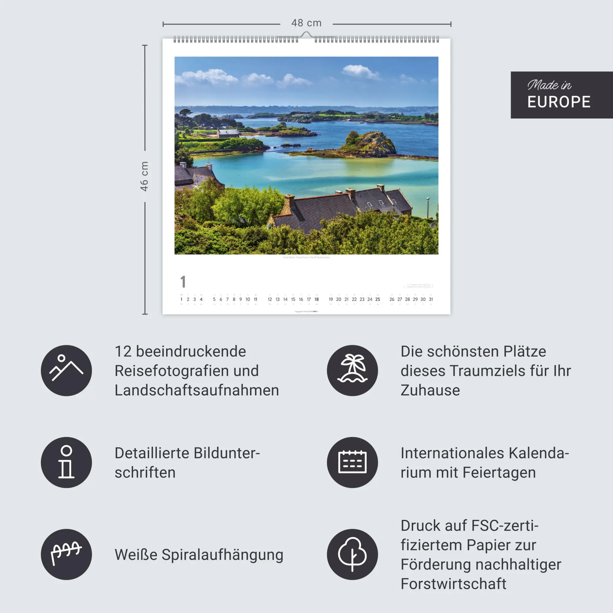 Bild: 9783839901892 | Bretagne Kalender 2026 - Stürmische Romantik | Norbert Kustos | 14 S.