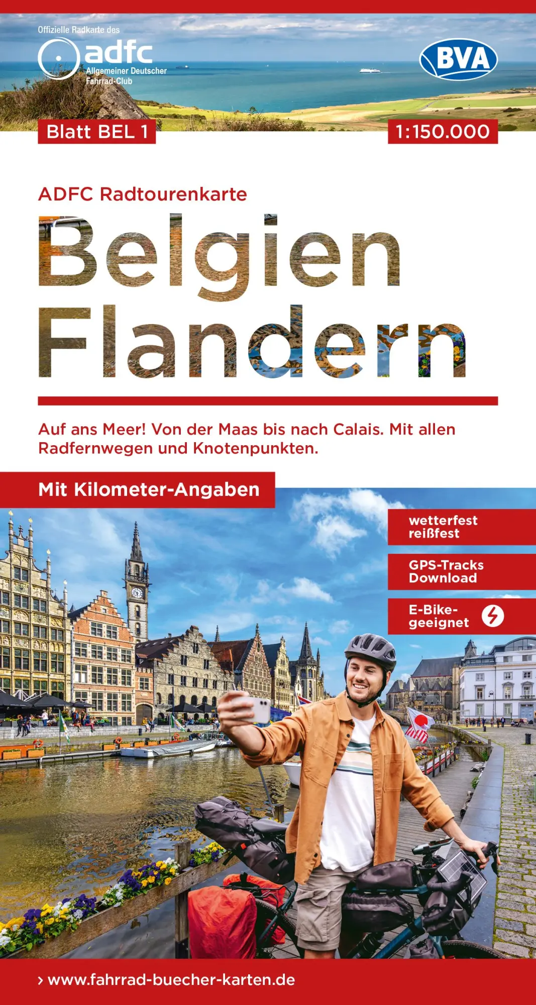 Cover: 9783969901892 | ADFC-Radtourenkarte BEL 1 Belgien Flandern 1:150.000, reiß- und...