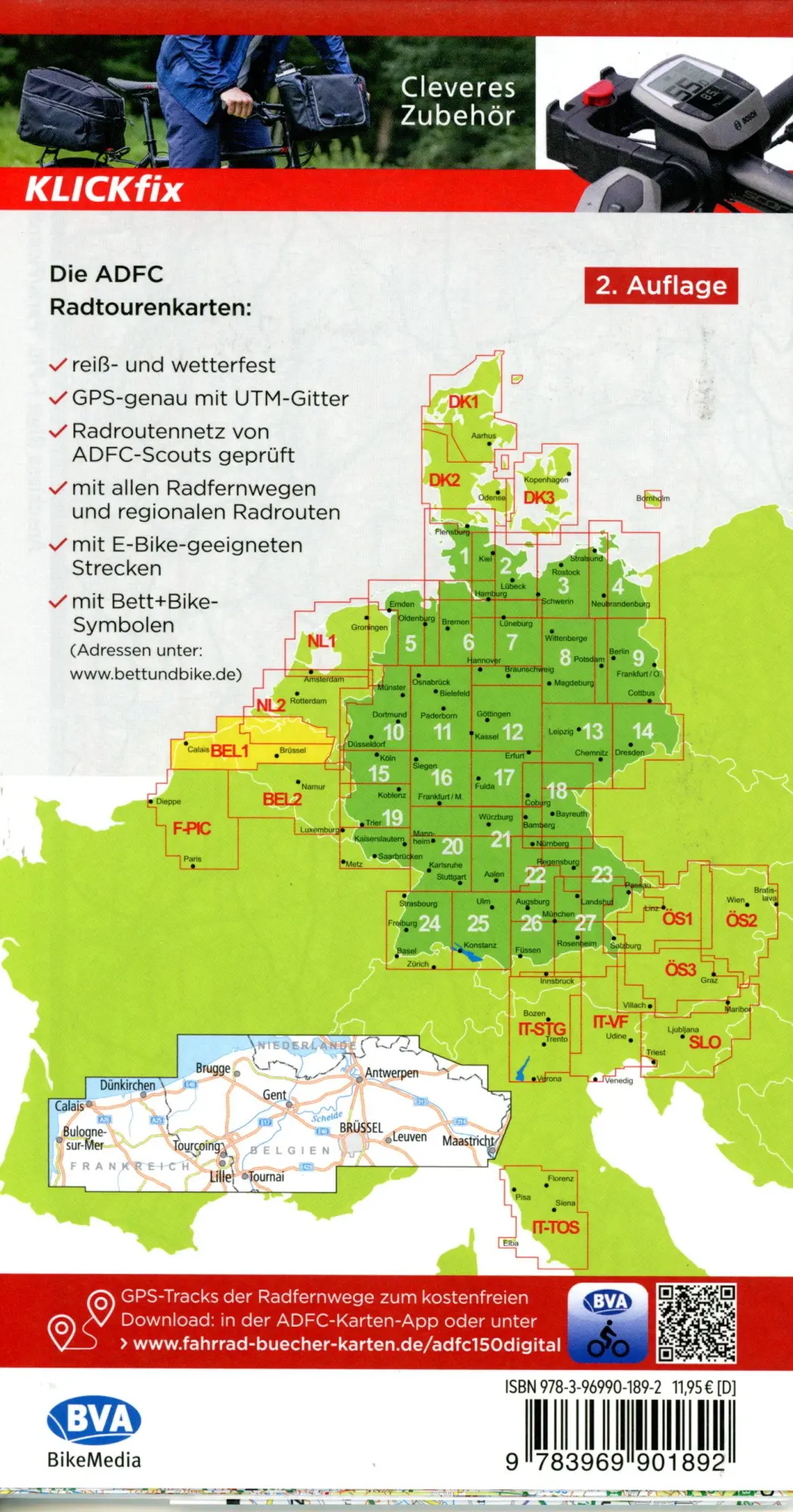 Bild: 9783969901892 | ADFC-Radtourenkarte BEL 1 Belgien Flandern 1:150.000, reiß- und...