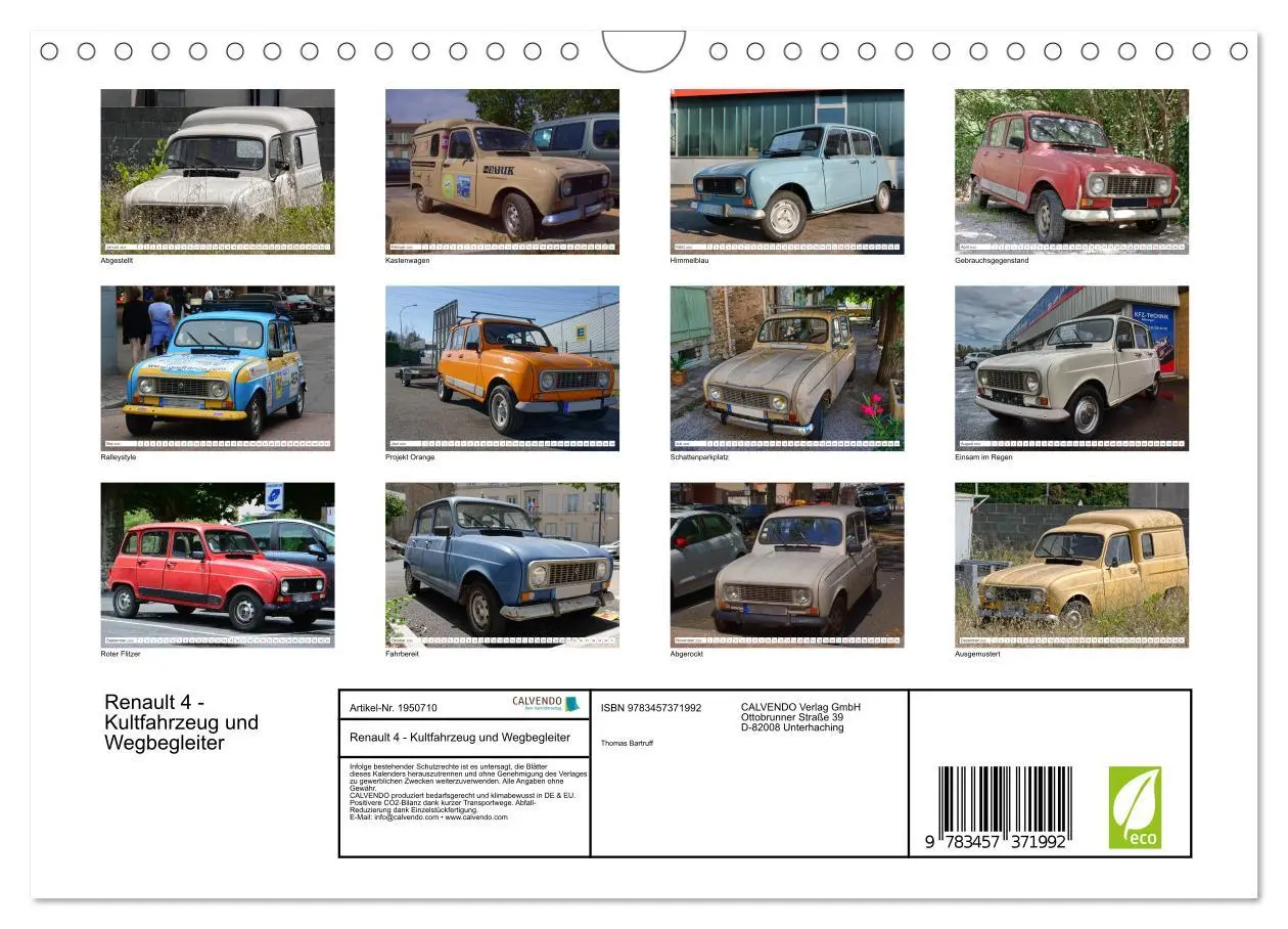 Bild: 9783457371992 | Renault 4 - Kultfahrzeug und Wegbegleiter (Wandkalender 2026 DIN A4...