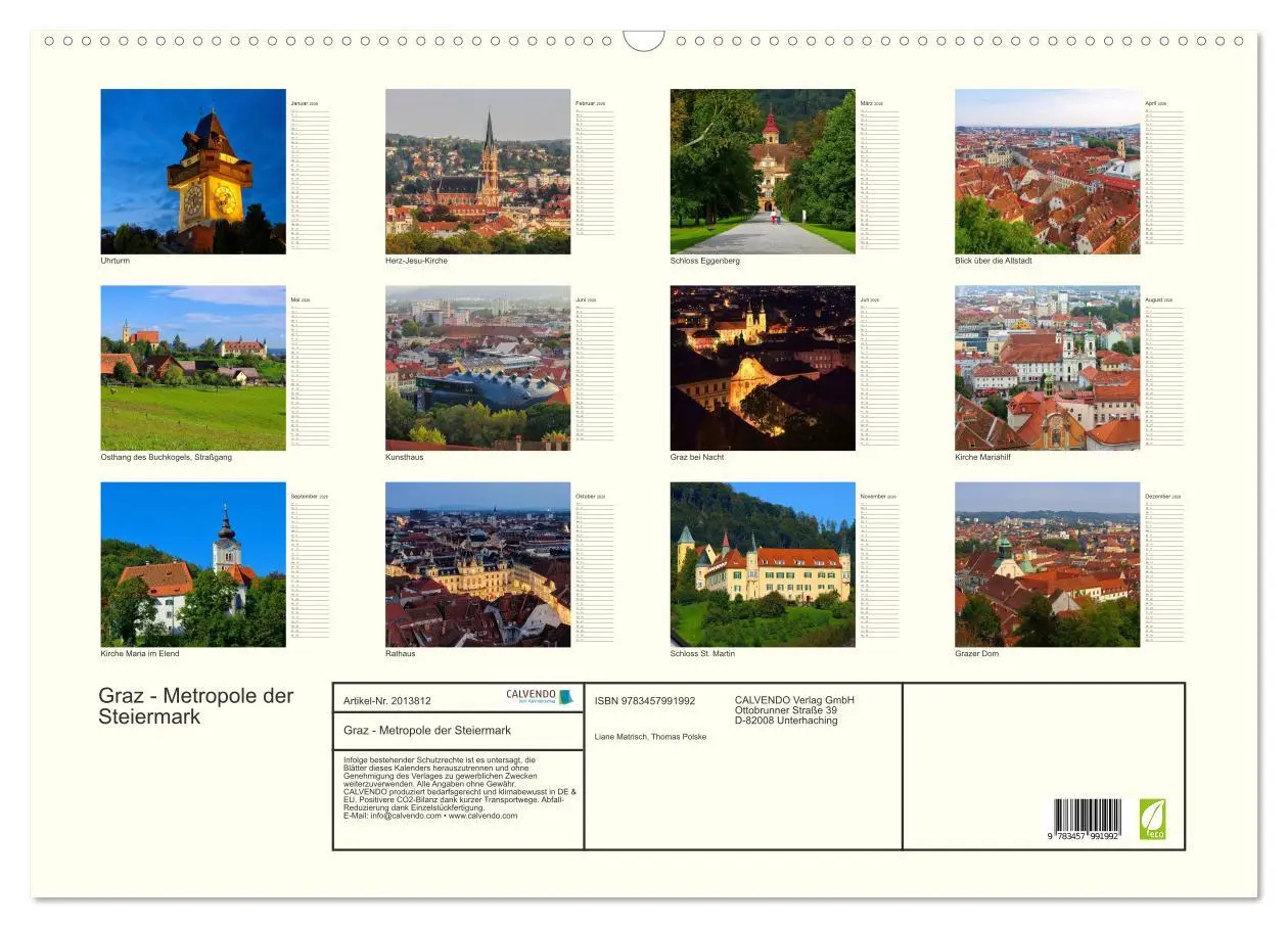 Bild: 9783457991992 | Graz - Metropole der Steiermark (Wandkalender 2026 DIN A2 quer),...