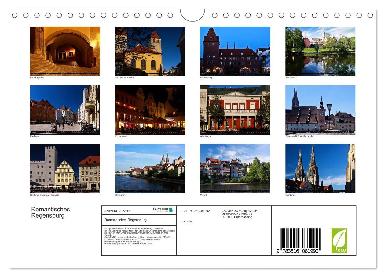 Bild: 9783516081992 | Romantisches Regensburg (Wandkalender 2026 DIN A4 quer), CALVENDO...