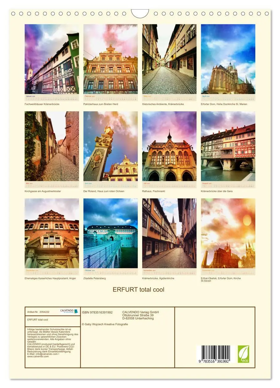 Bild: 9783516391992 | ERFURT total cool (Wandkalender 2026 DIN A3 hoch), CALVENDO...