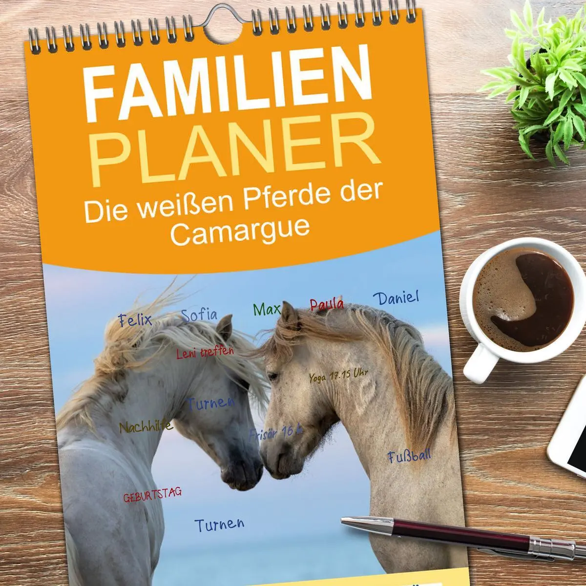Bild: 9783516601992 | Familienplaner 2026 - Die weißen Pferde der Camargue mit 5 Spalten...