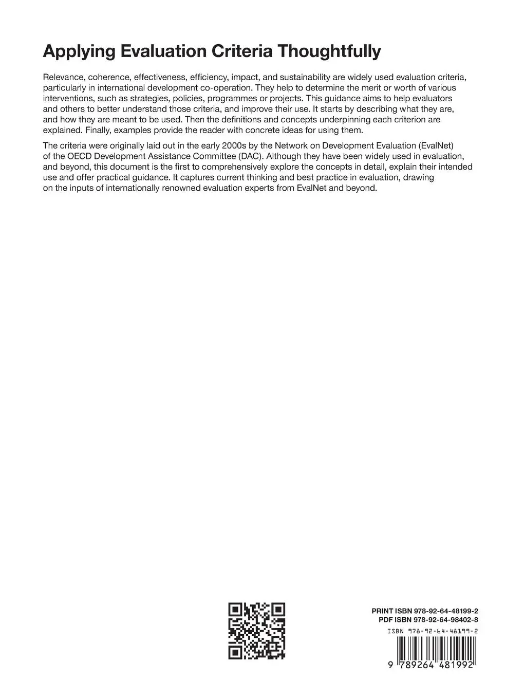 Rückseite: 9789264481992 | Applying Evaluation Criteria Thoughtfully | Oecd | Taschenbuch | 2021