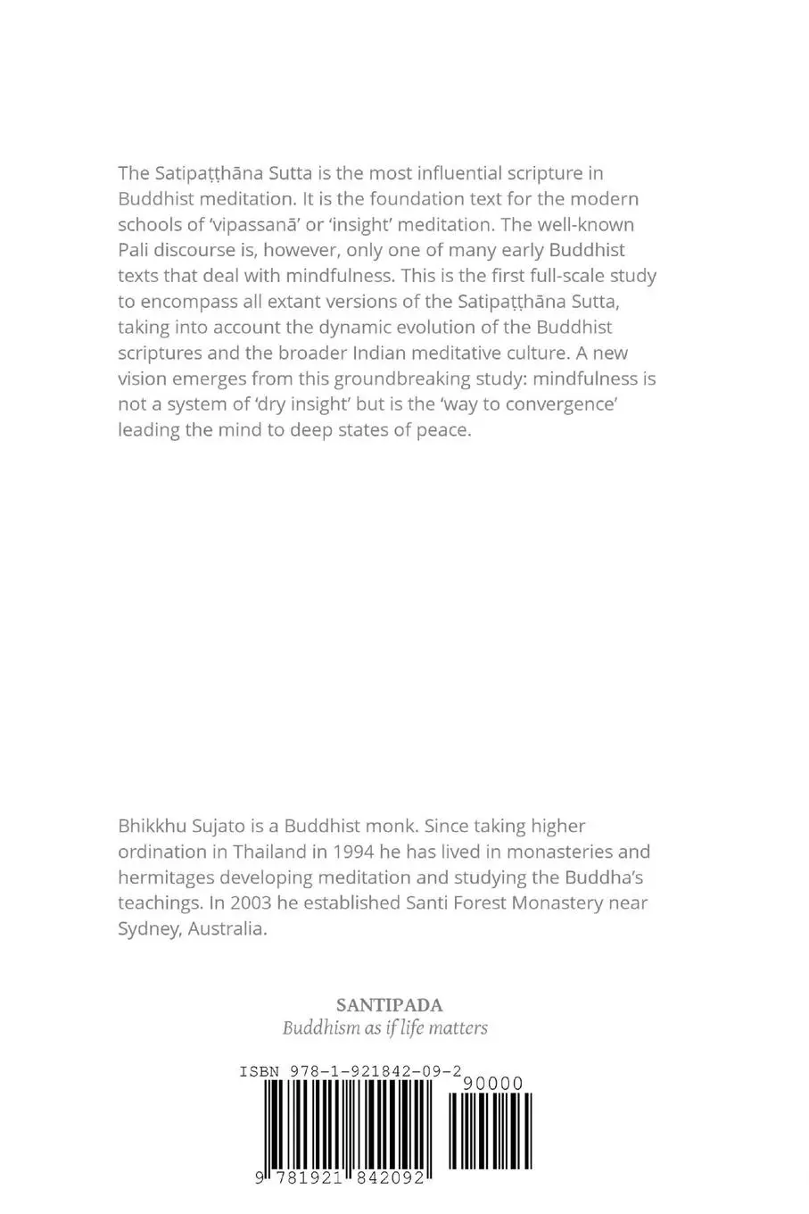 Rückseite: 9781921842092 | A History of Mindfulness | Bhikkhu Sujato | Taschenbuch | Englisch