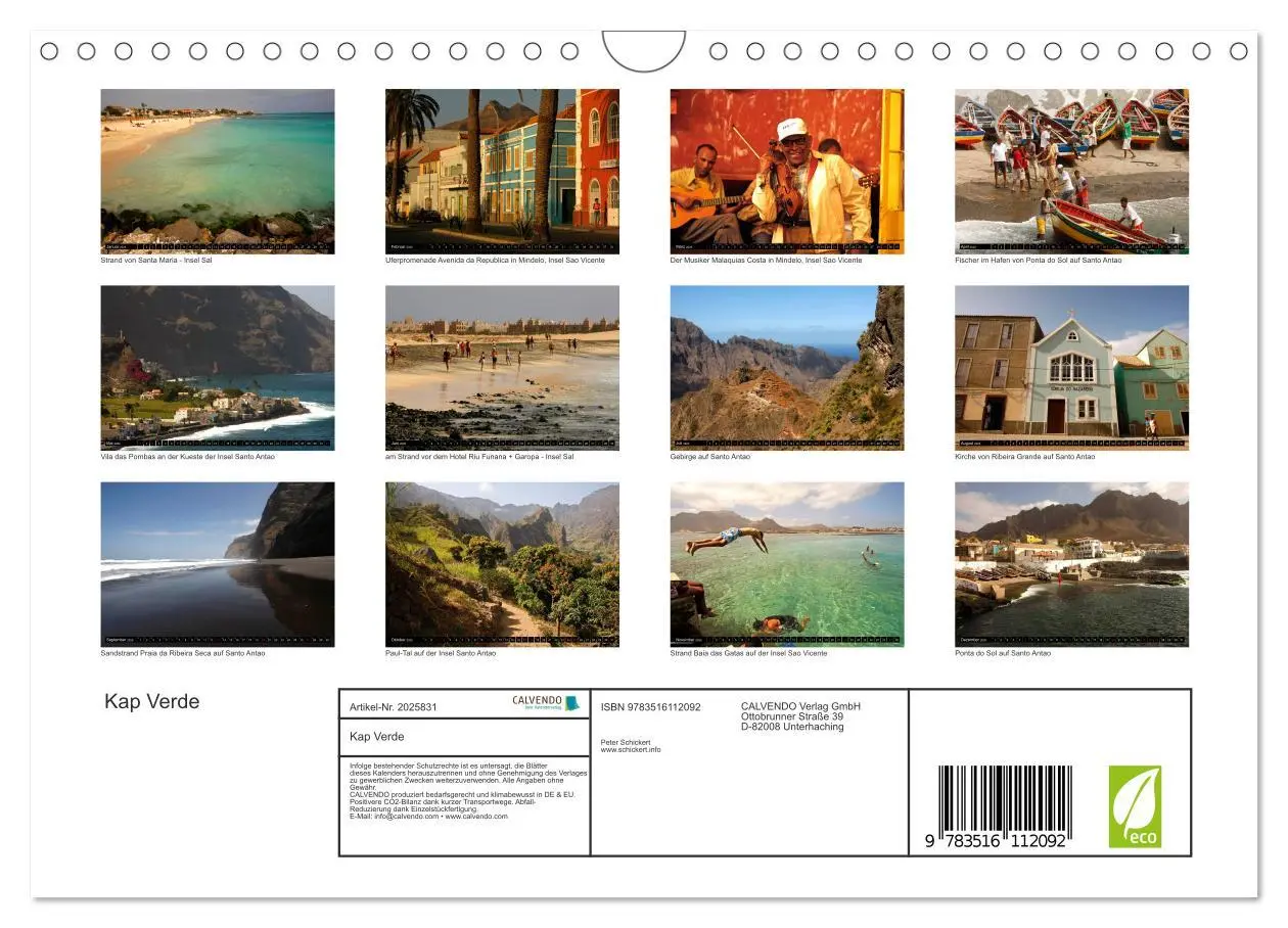 Bild: 9783516112092 | Kap Verde (Wandkalender 2026 DIN A4 quer), CALVENDO Monatskalender