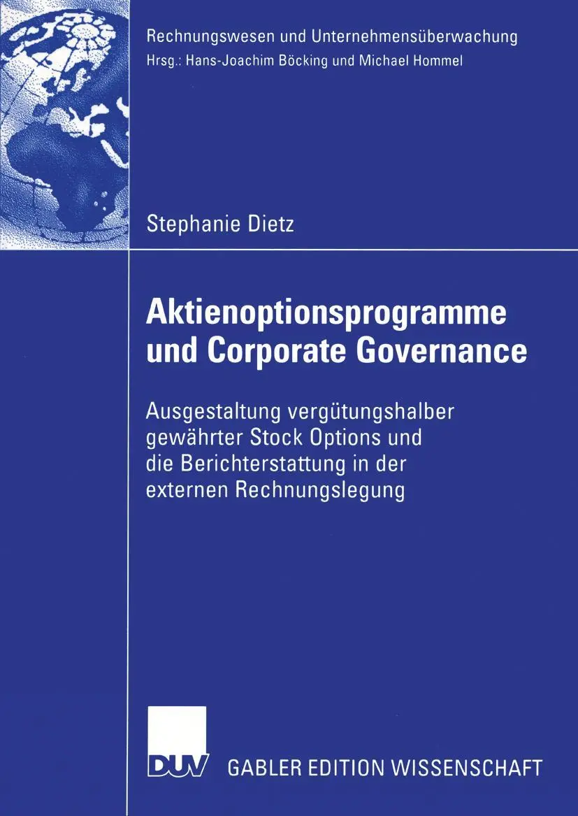 Cover: 9783824482092 | Aktienoptionsprogramme und Corporate Governance | Stephanie Dietz