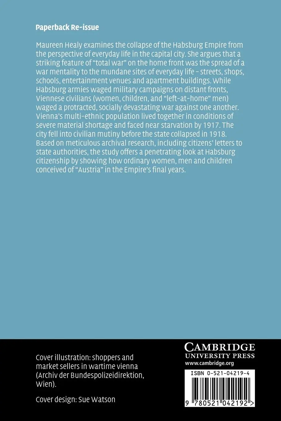 Rückseite: 9780521042192 | Vienna and the Fall of the Habsburg Empire | Maureen Healy | Buch