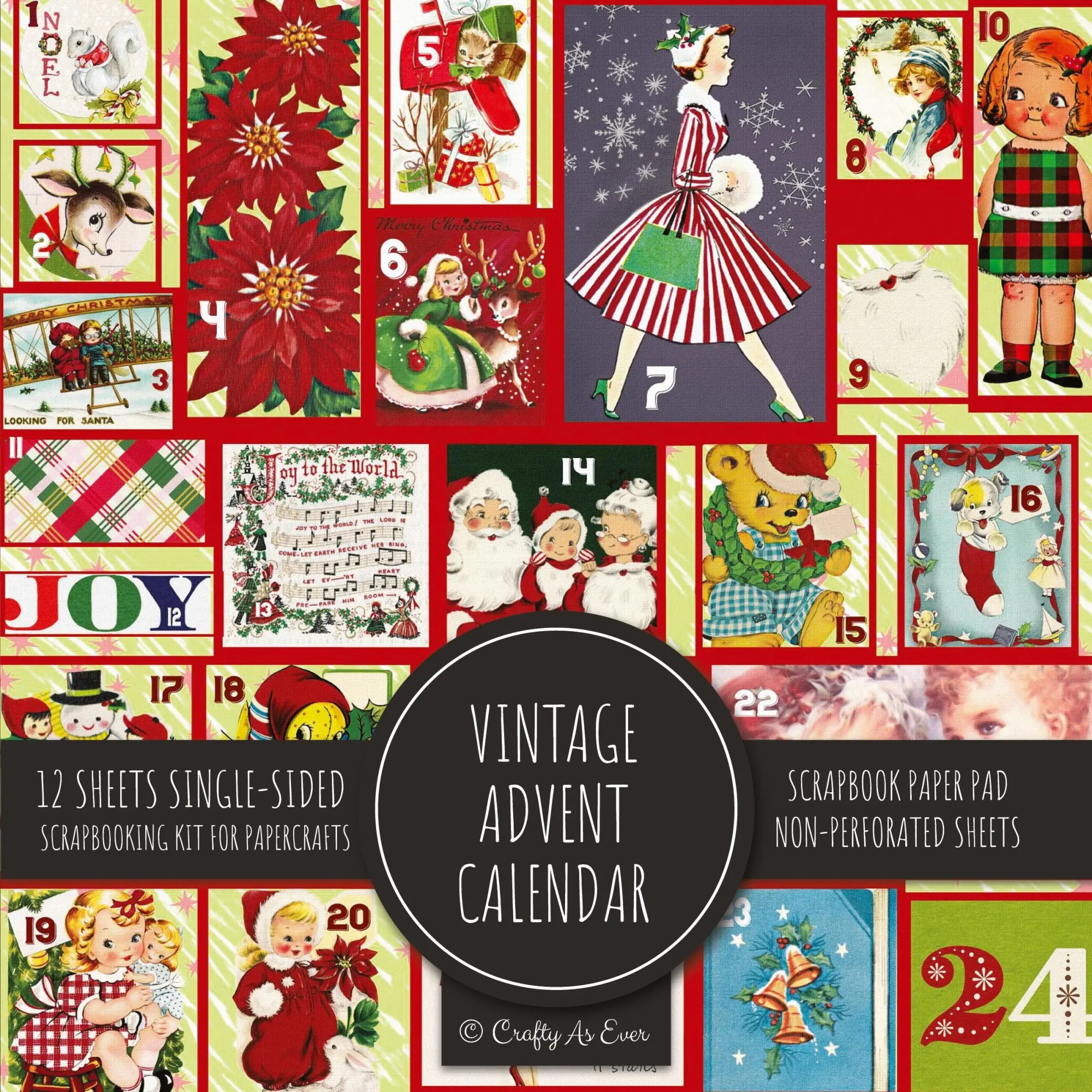 Cover: 9781636572192 | Vintage Advent Calendar Scrapbook Paper Pad | Crafty As Ever | Buch