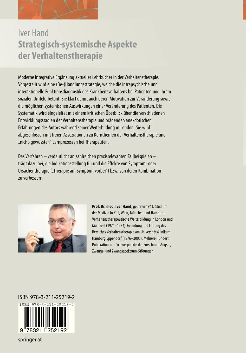 Rückseite: 9783211252192 | Strategisch-systemische Aspekte der Verhaltenstherapie | Iver Hand