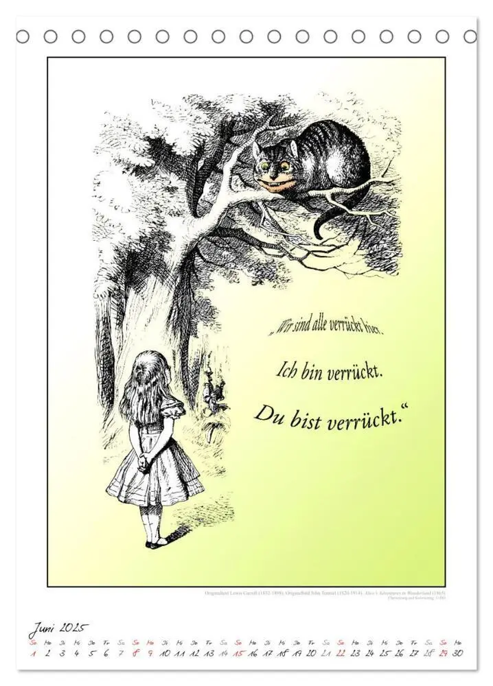 Bild: 9783435922192 | Alice im Wunderland - Weltliteraturkalender (Tischkalender 2025 DIN...