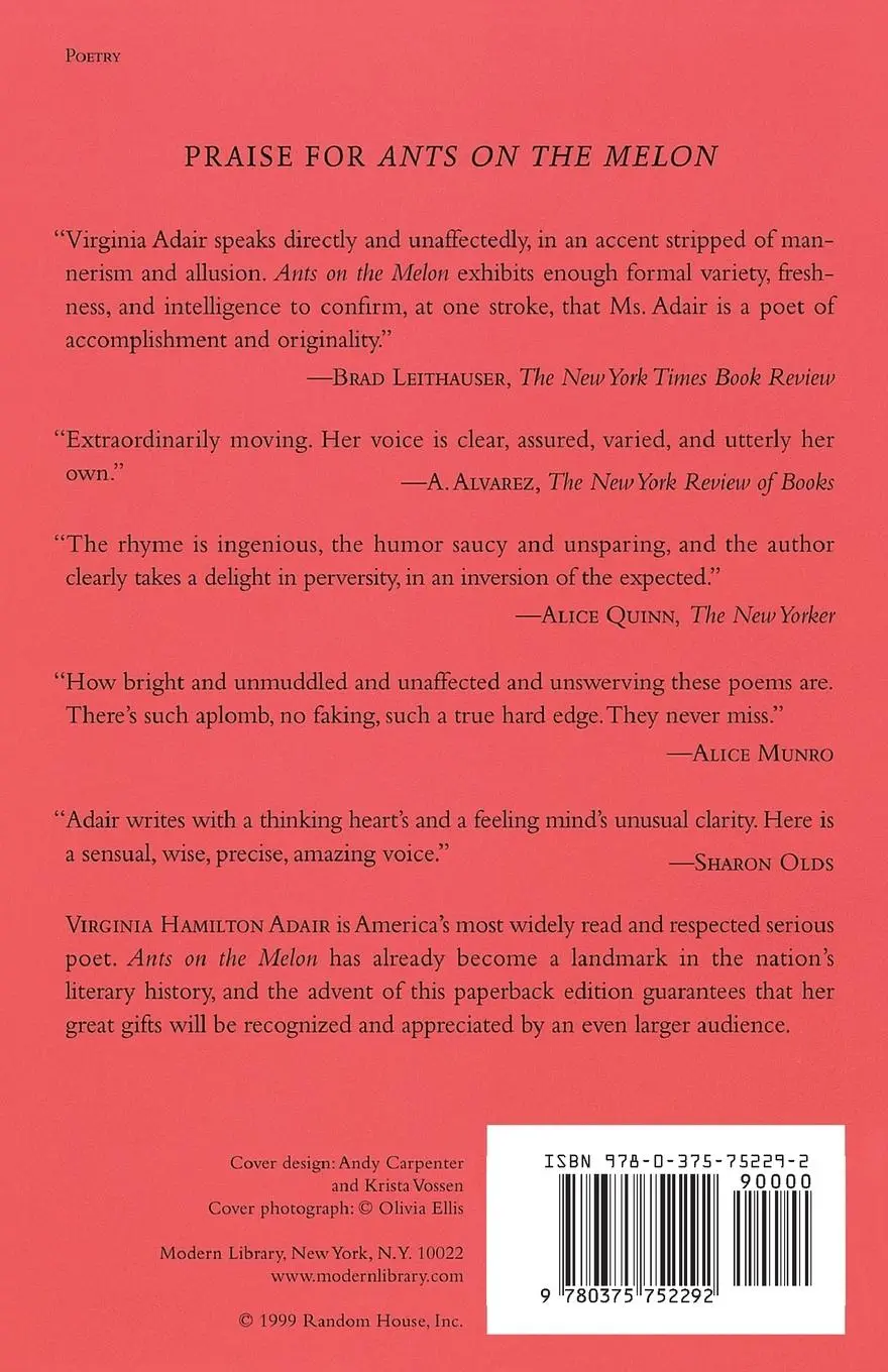 Rückseite: 9780375752292 | Ants on the Melon | A Collection of Poems | Virginia Adair | Buch