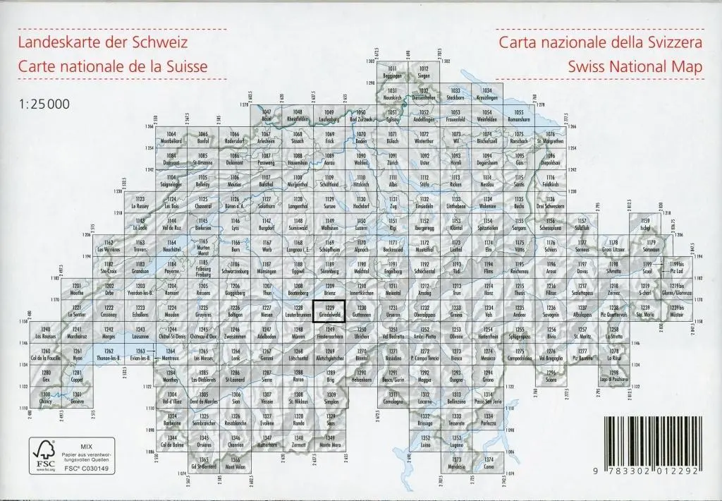 Bild: 9783302012292 | 1229 Grindelwald | Männlichen - Kleine Scheidegg - First | swisstopo