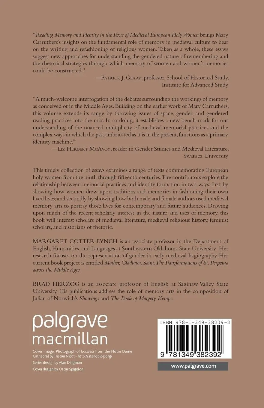 Rückseite: 9781349382392 | Reading Memory and Identity in the Texts of Medieval European Holy...