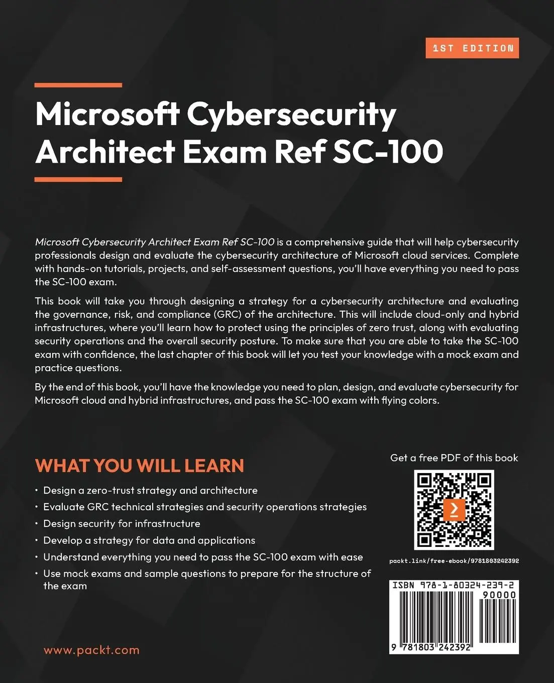 Rückseite: 9781803242392 | Microsoft Cybersecurity Architect Exam Ref SC-100 | Dwayne Natwick