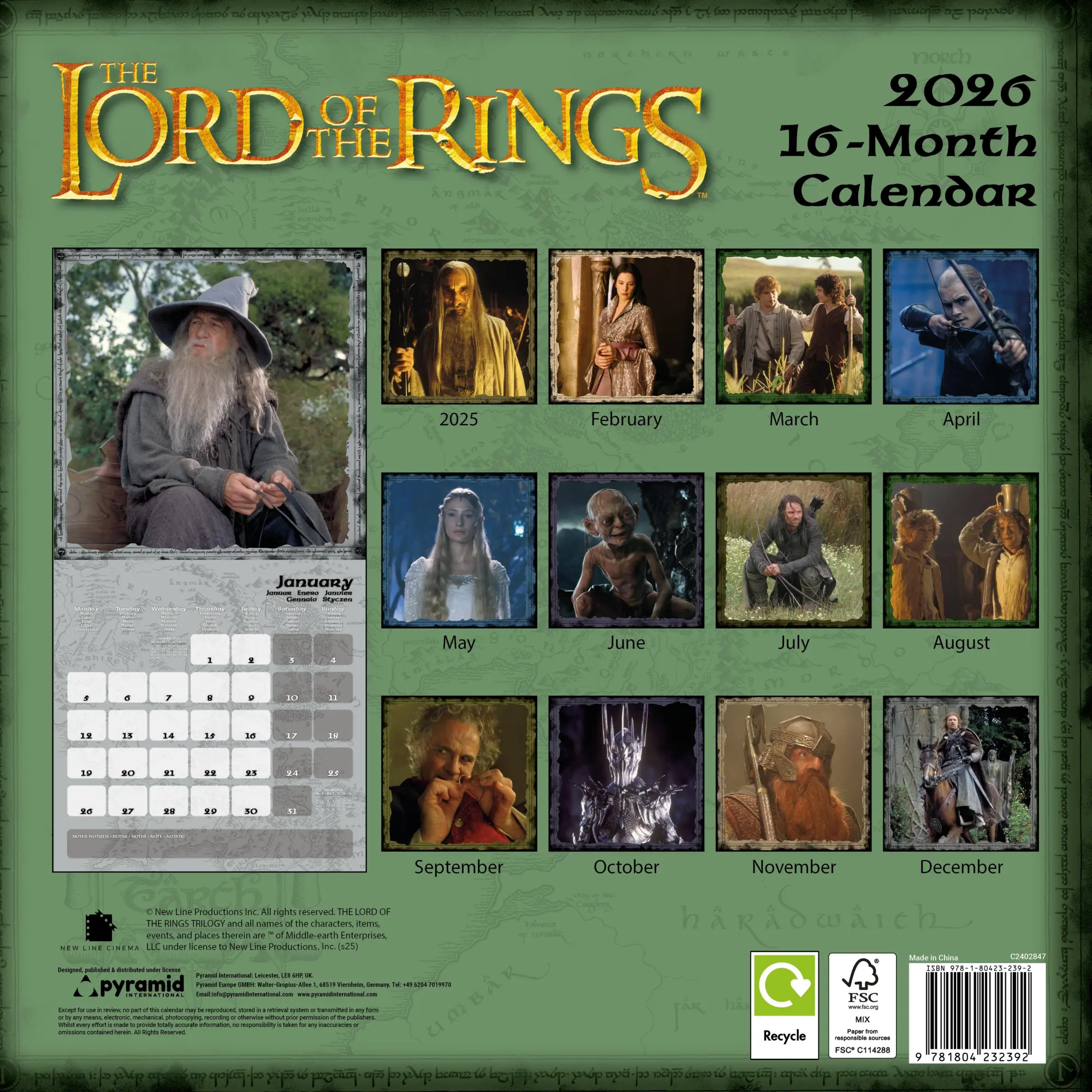 Rückseite: 9781804232392 | LORD OF THE RINGS - Broschürenkalender 30 x 30 | Kalender | 28 S.