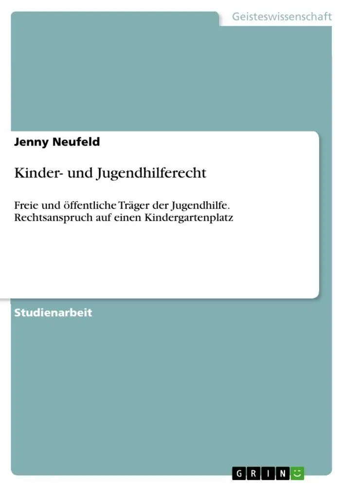 Kinder- und Jugendhilferecht