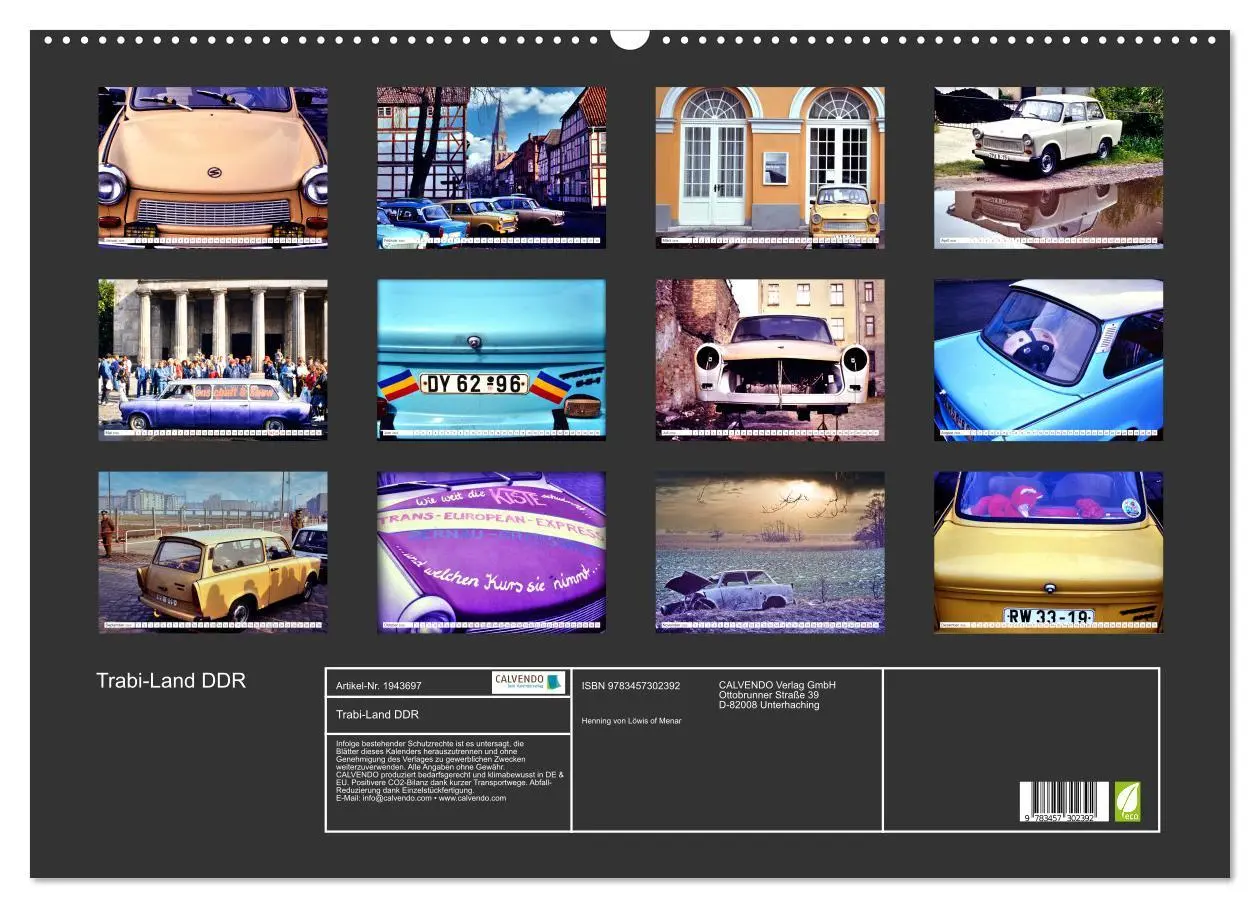 Bild: 9783457302392 | Trabi-Land DDR (Wandkalender 2026 DIN A2 quer), CALVENDO...