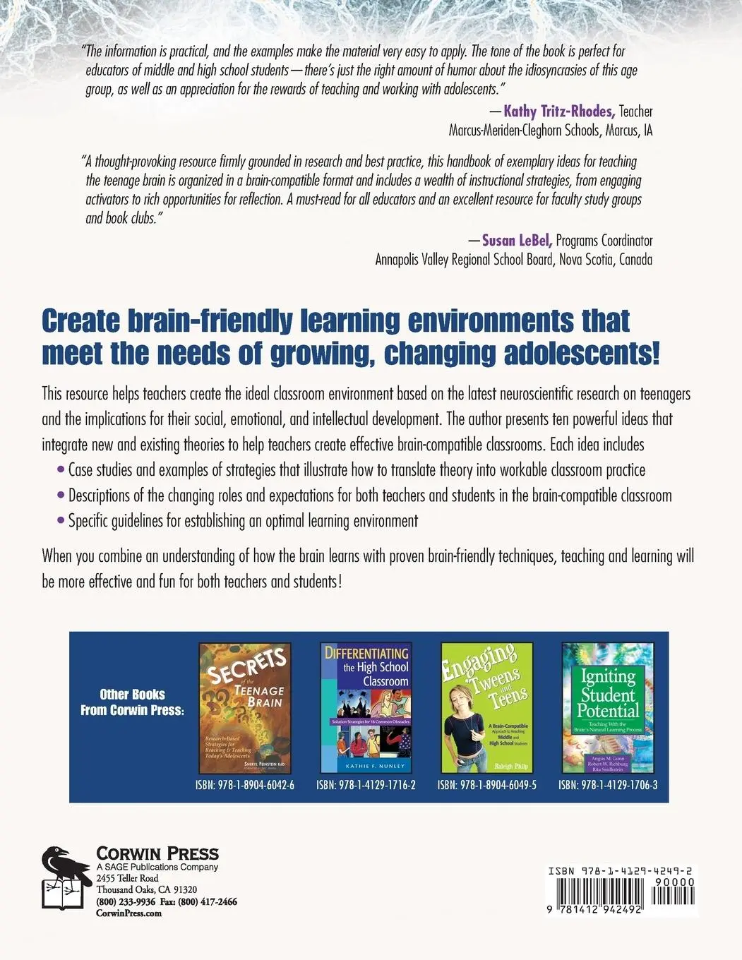 Rückseite: 9781412942492 | Unleashing the Potential of the Teenage Brain | Ten Powerful Ideas