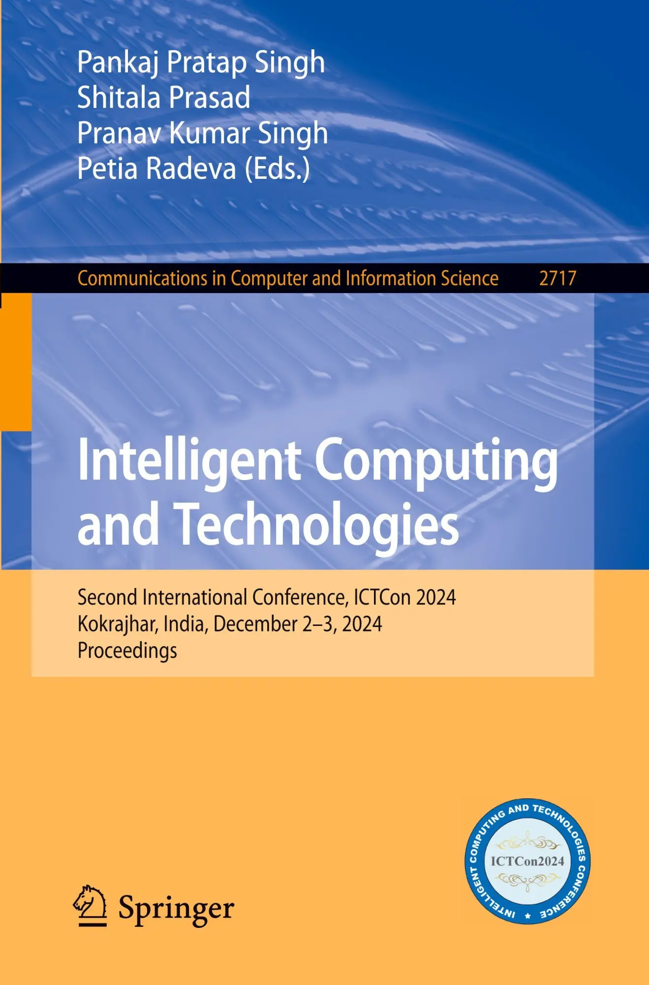 Cover: 9783032102492 | Intelligent Computing and Technologies | Pankaj Pratap Singh (u. a.)