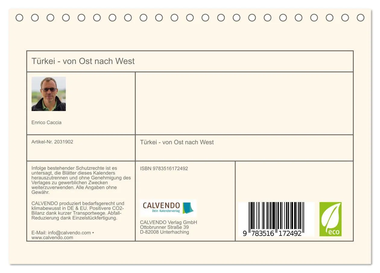 Bild: 9783516172492 | Türkei - von Ost nach West (Tischkalender 2026 DIN A5 quer),...