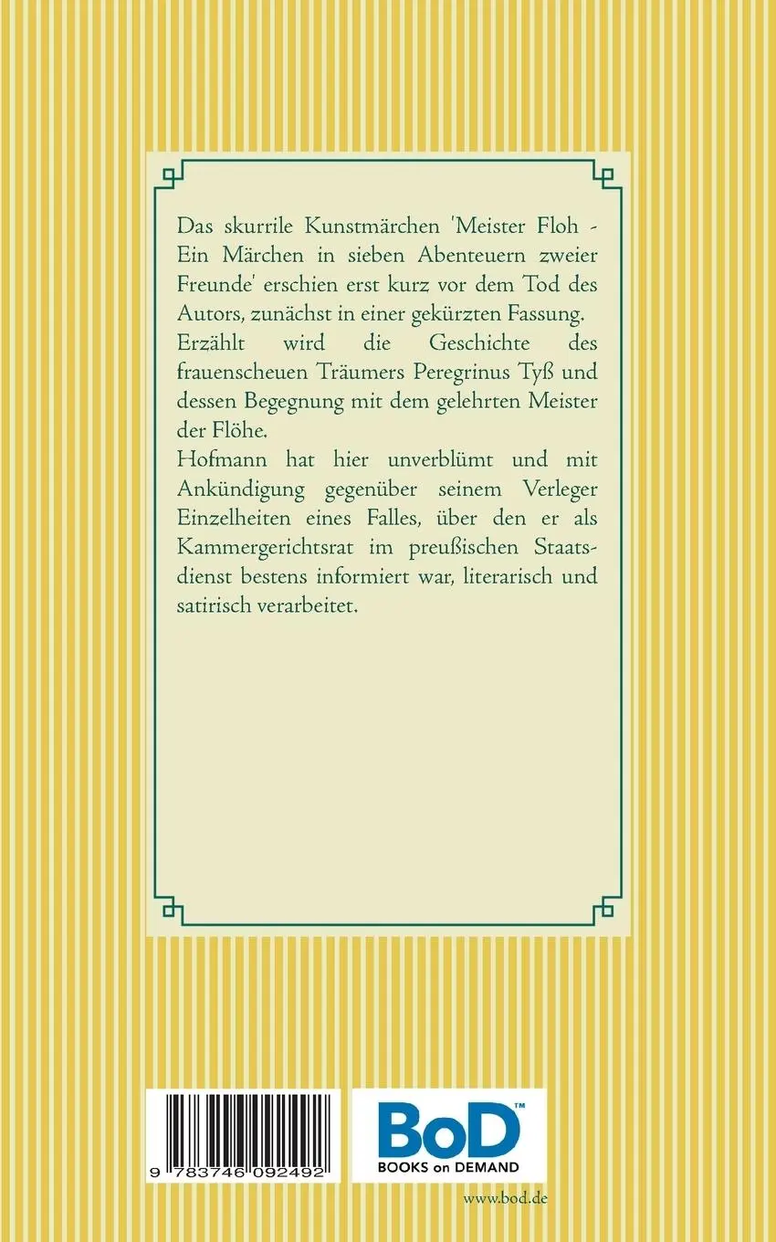 Rückseite: 9783746092492 | Meister Floh | Ein Märchen in sieben Abenteuern zweier Freunde | Buch